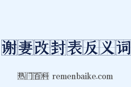 谢妻改封表反义词是什么意思的图片